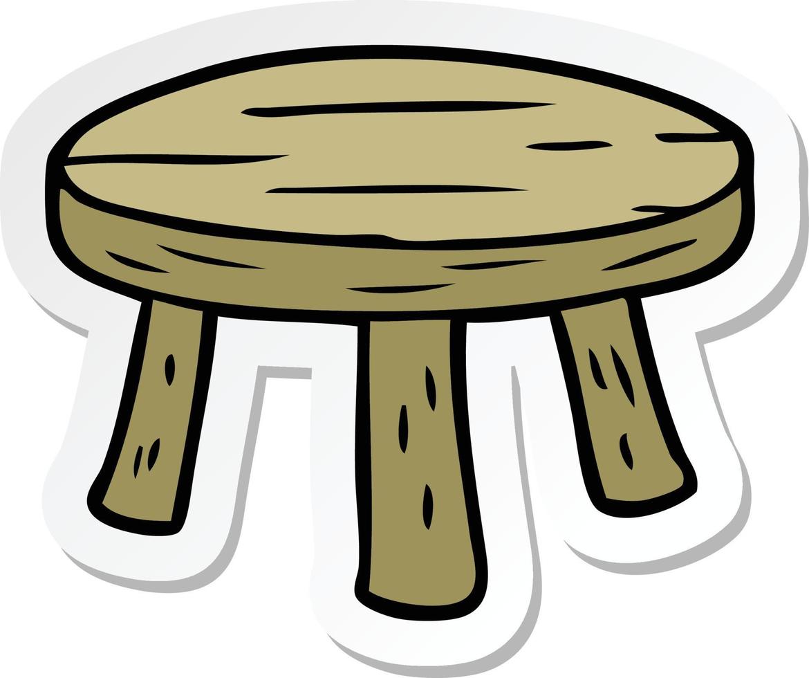 sticker of a cartoon small stool vector