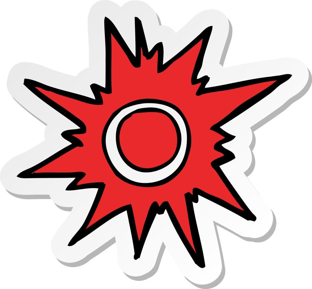 sticker of a cartoon push button vector