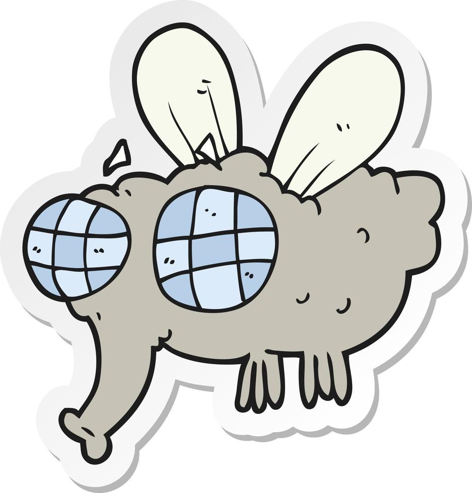 sticker of a cartoon fly vector