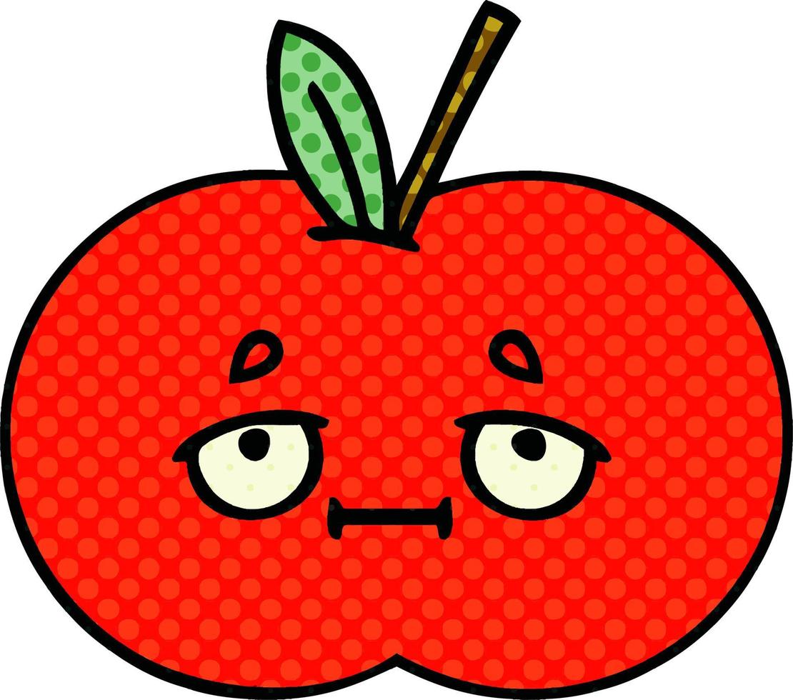 comic book style cartoon red apple vector