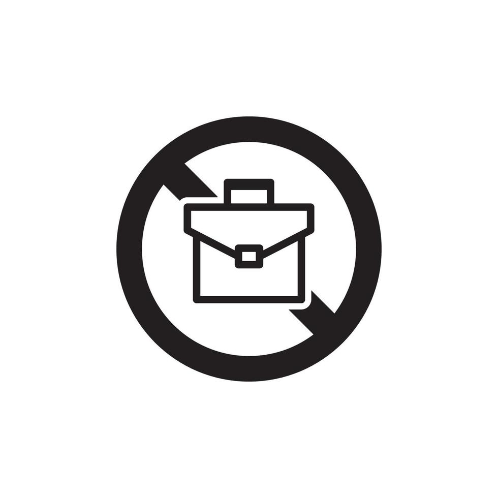 Prohibition Breifcase Icon EPS 10 vector