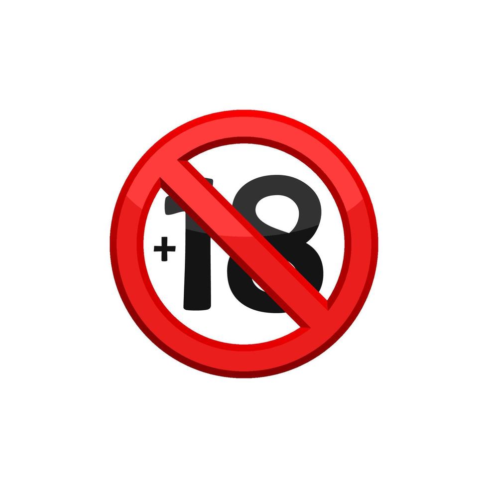 Prohibition 18 Plus Icon EPS 10 vector