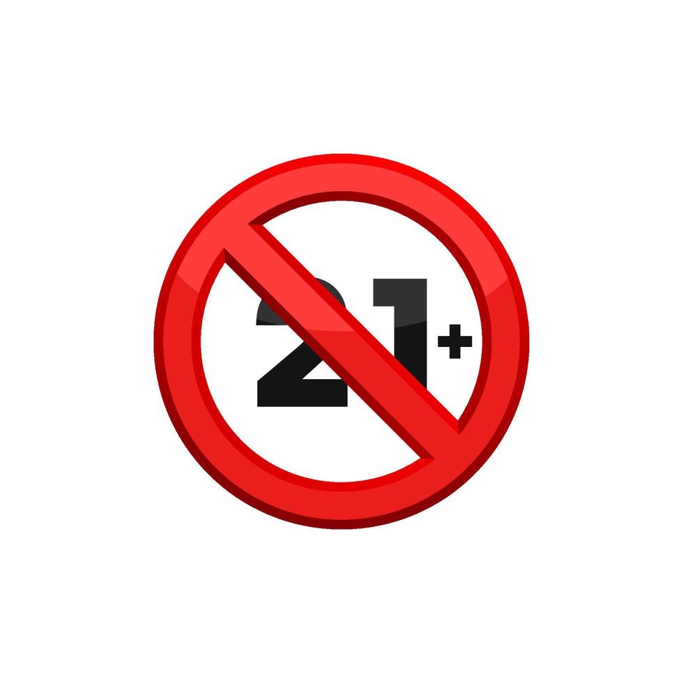 Prohibition 21 Plus Icon vector