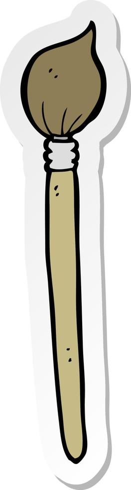 sticker of a cartoon artists brush vector