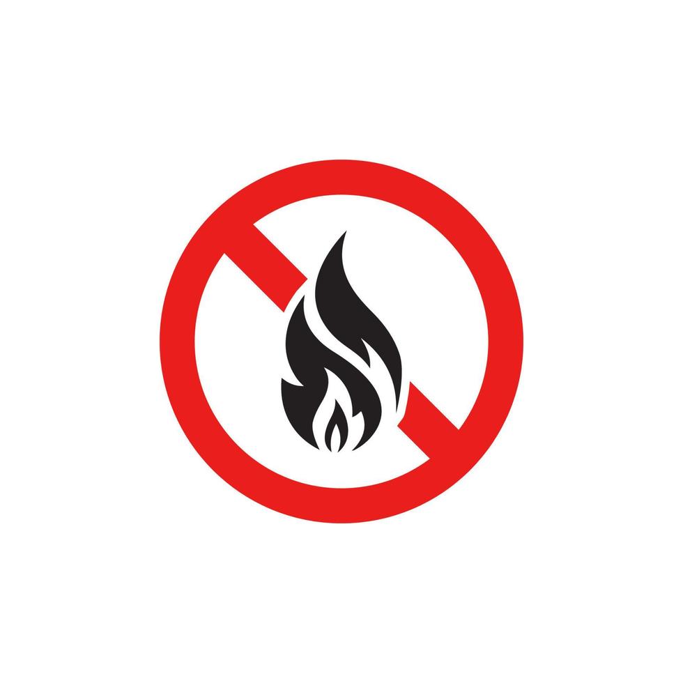 Prohibition Fire Icon EPS 10 vector