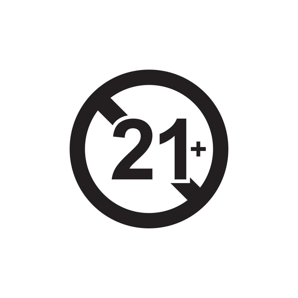 Prohibition 21 Plus Icon vector