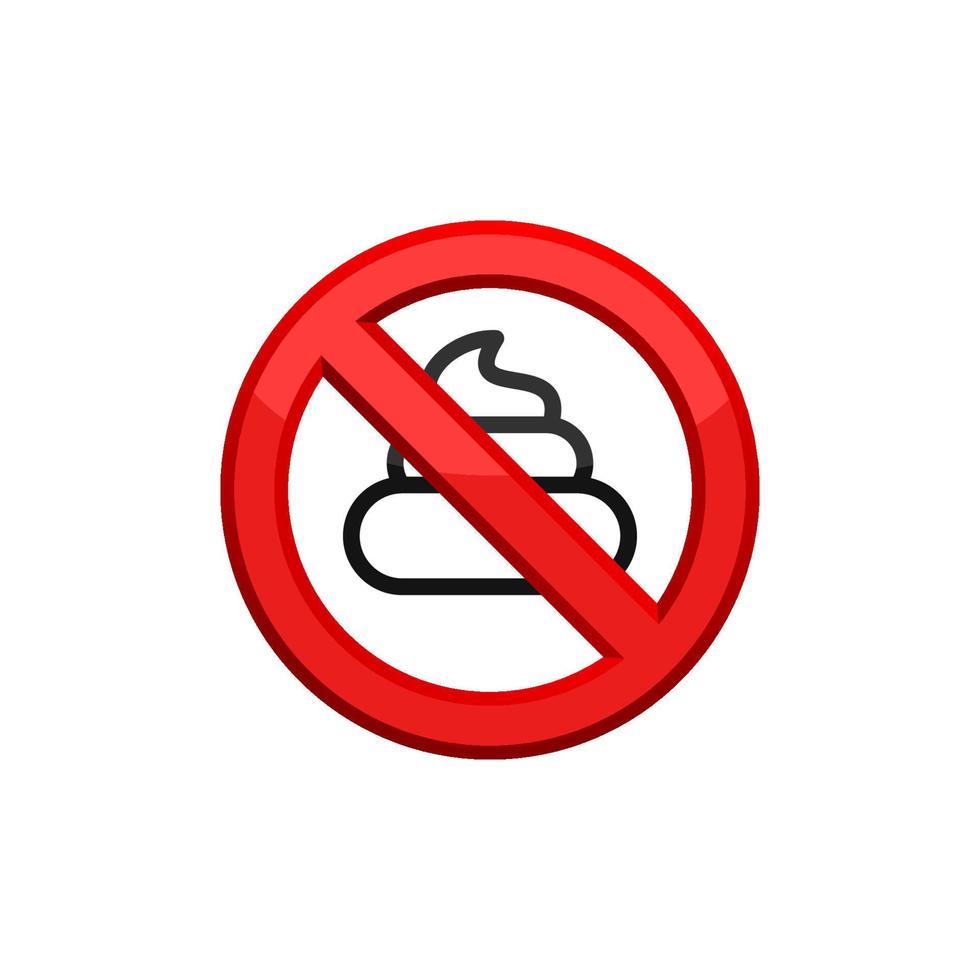 icono de caca de prohibición eps 10 vector