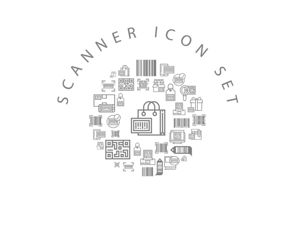 Scanner icon set design on white background. vector