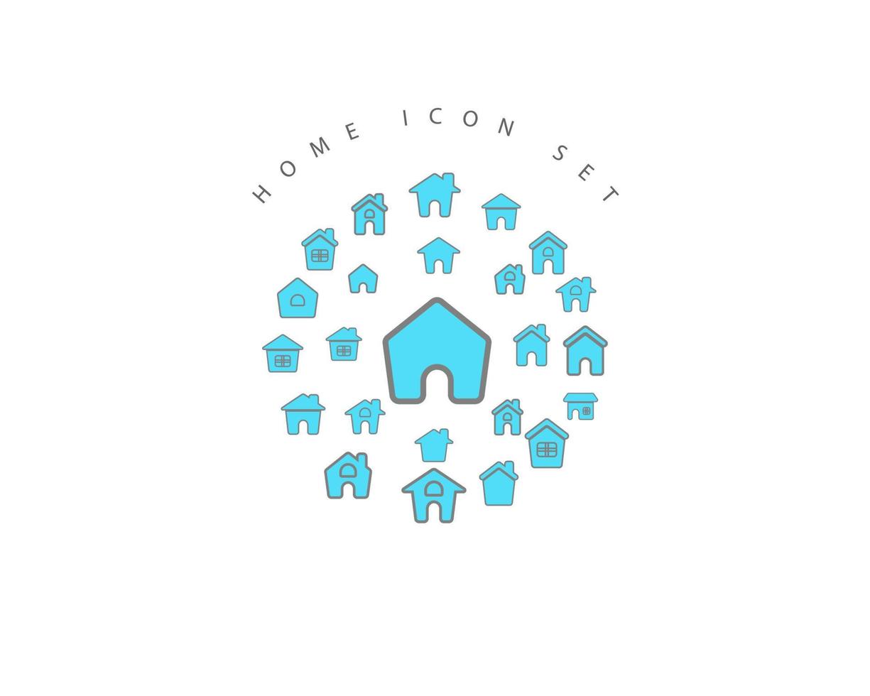 Home icon set design on white background. vector