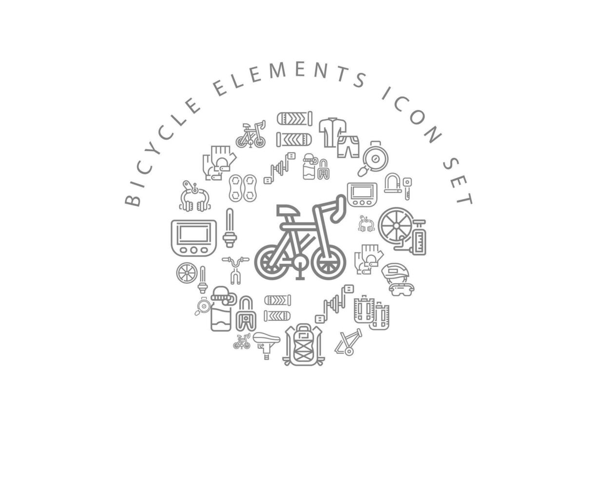 Bicycle icon set design on white background. vector