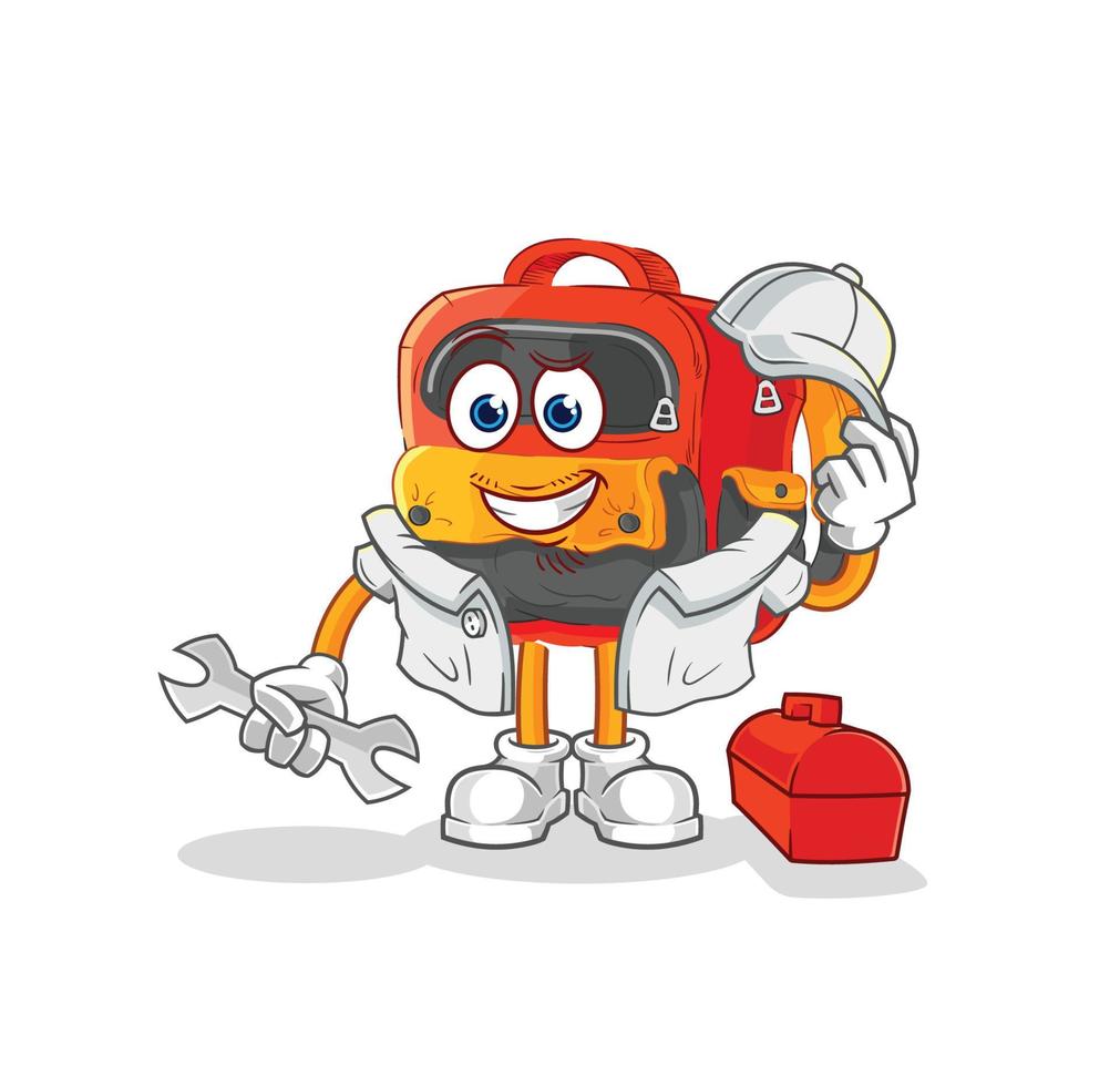 backpack cartoon vector