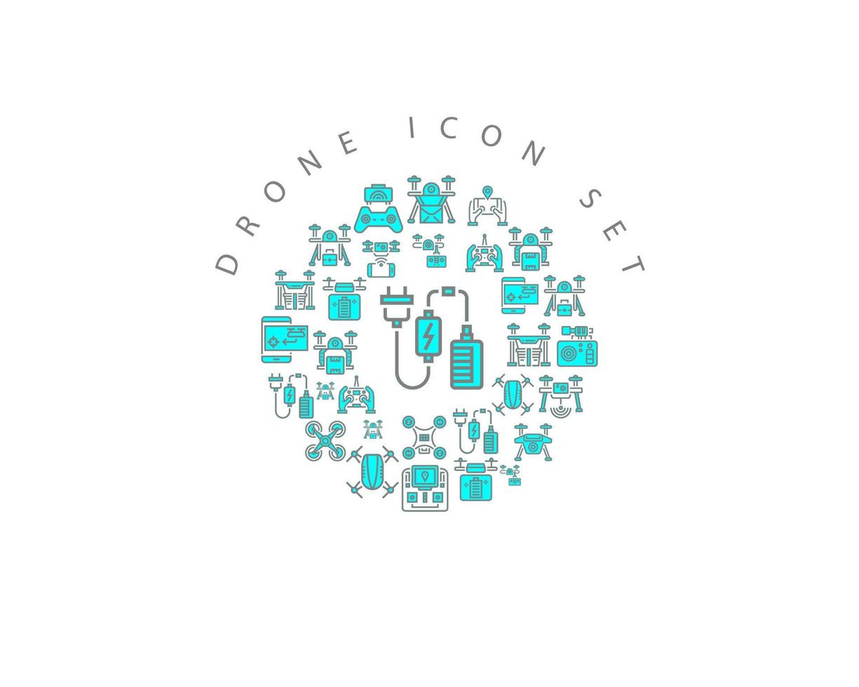 Drone icon set design on white background vector