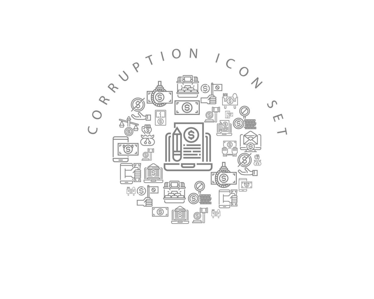 Corruption icon set design on white background vector