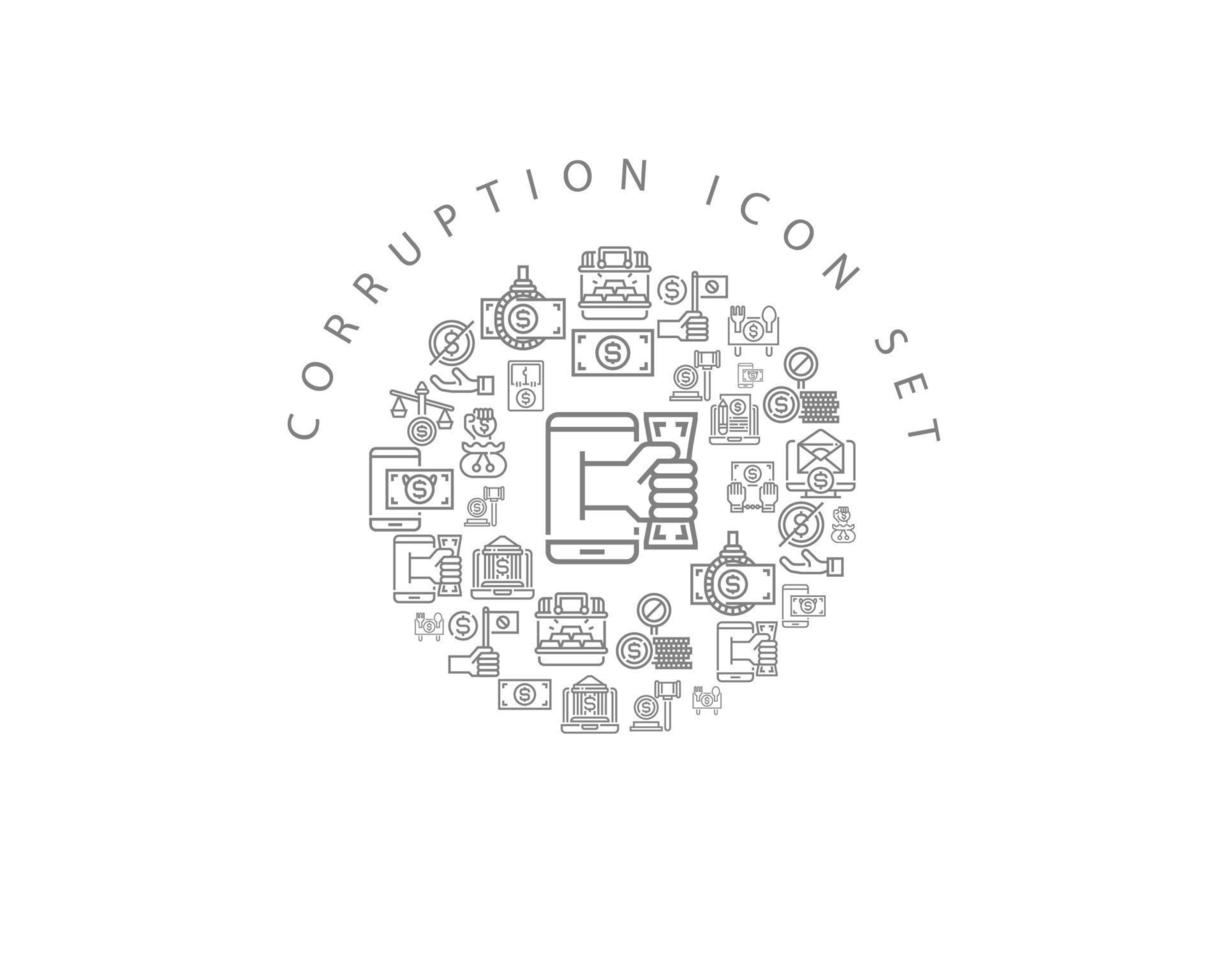 Corruption icon set design on white background vector