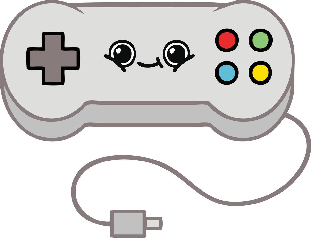 cute cartoon game controller vector