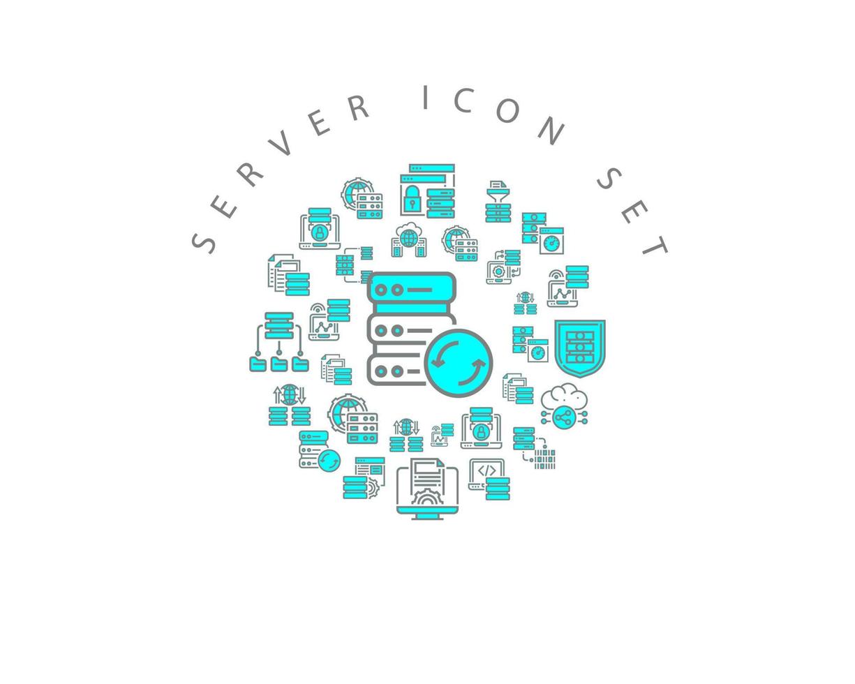 Server icon set design on white background vector