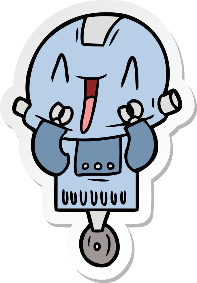 sticker of a cartoon robot vector