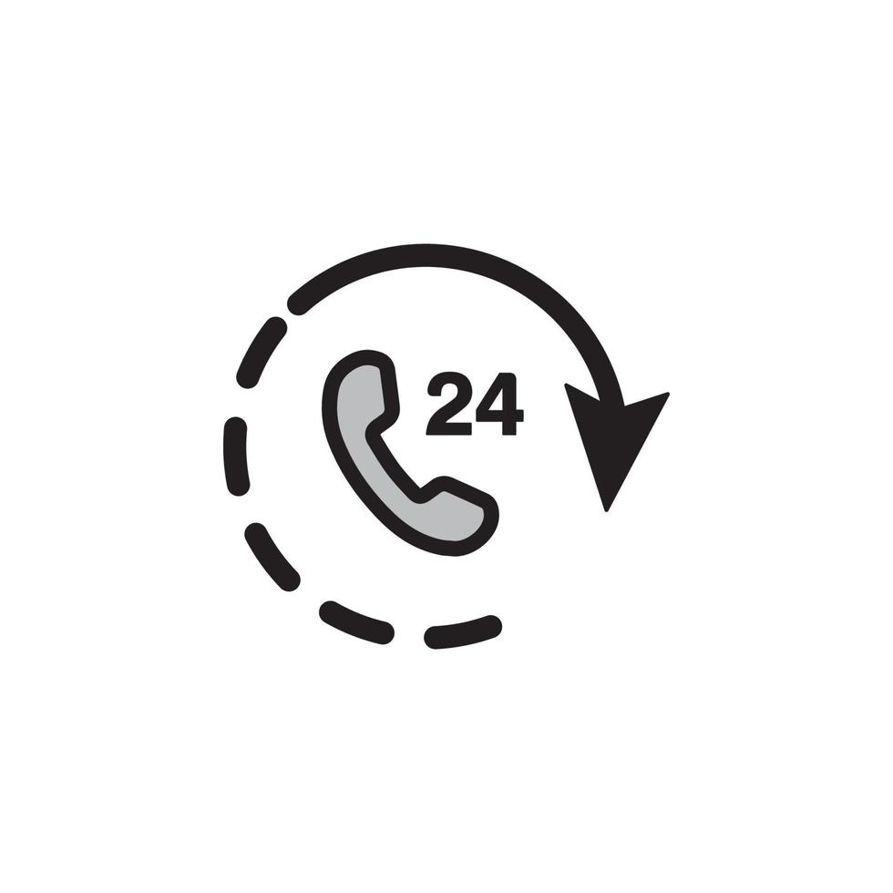 Call 24 Hours Icon EPS 10 vector