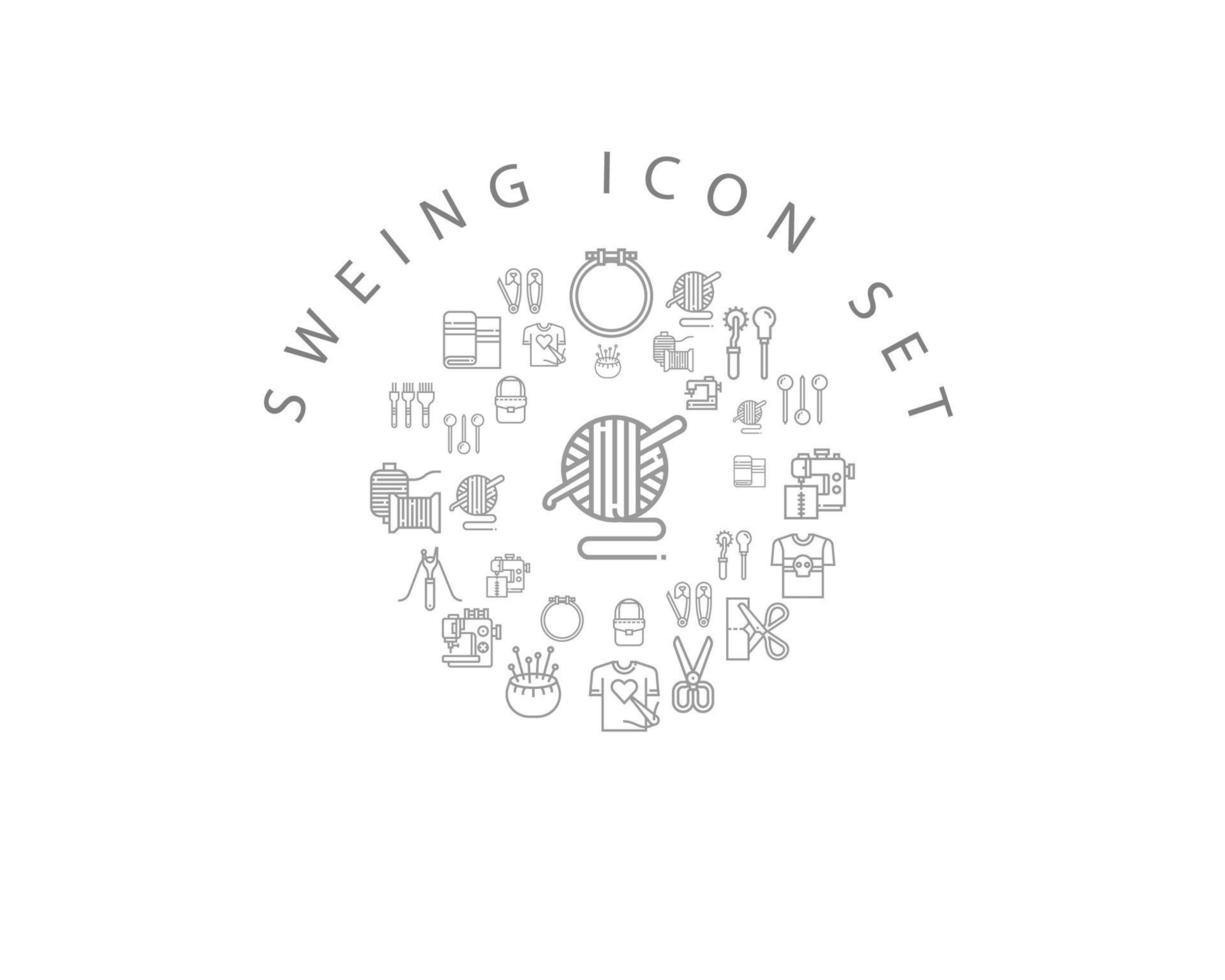 Sweing  icon set design on white background. vector