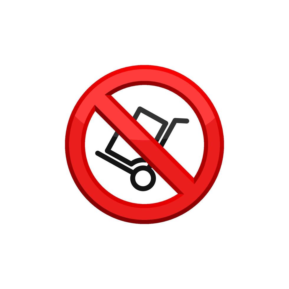 Prohibition Handcart Icon EPS 10 vector