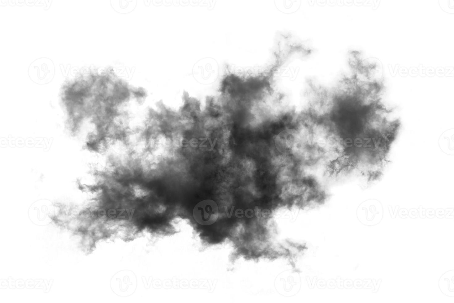 Humo texturizado,negro abstracto,aislado sobre fondo blanco. foto