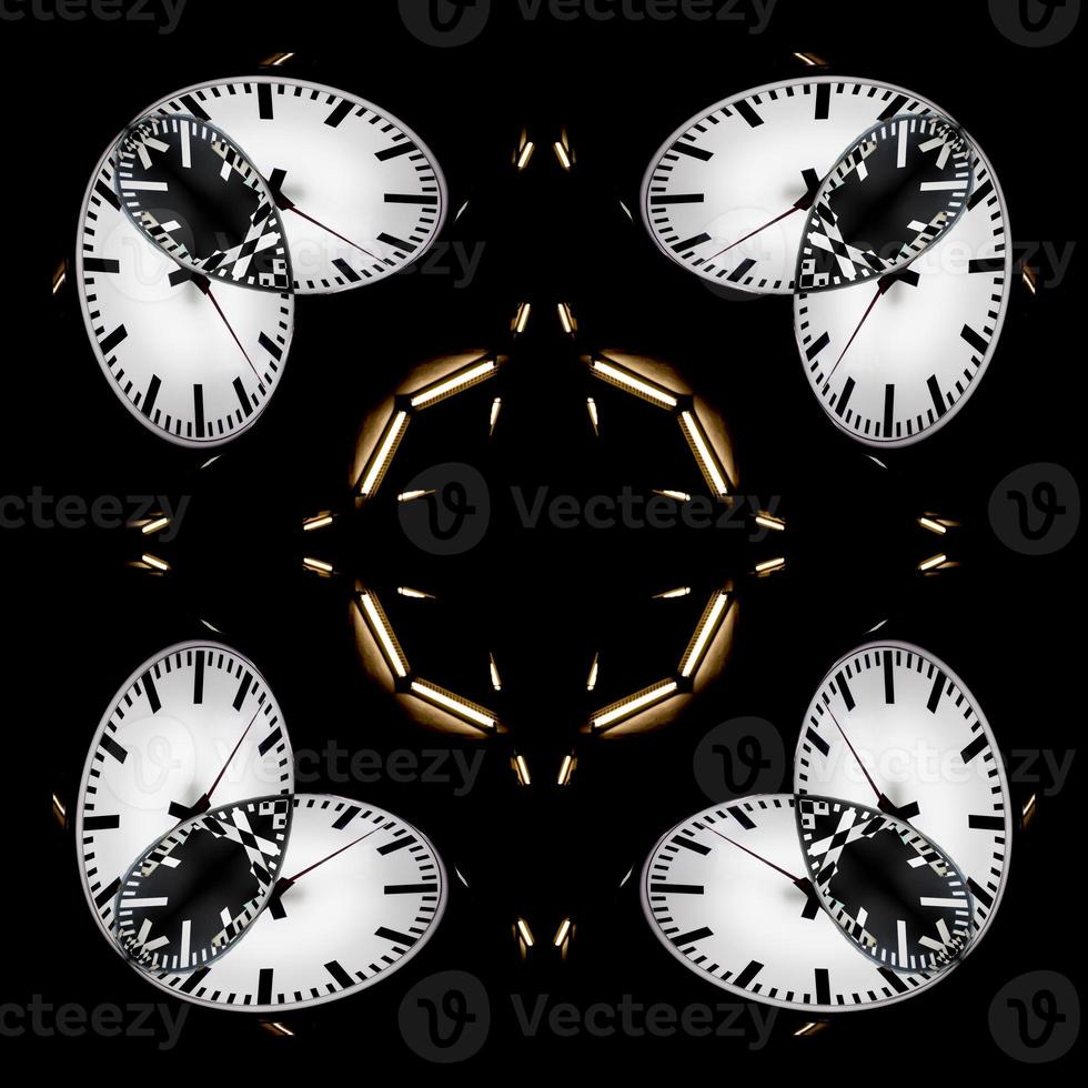seamless white clock  in the dark, Abstract pattern photo