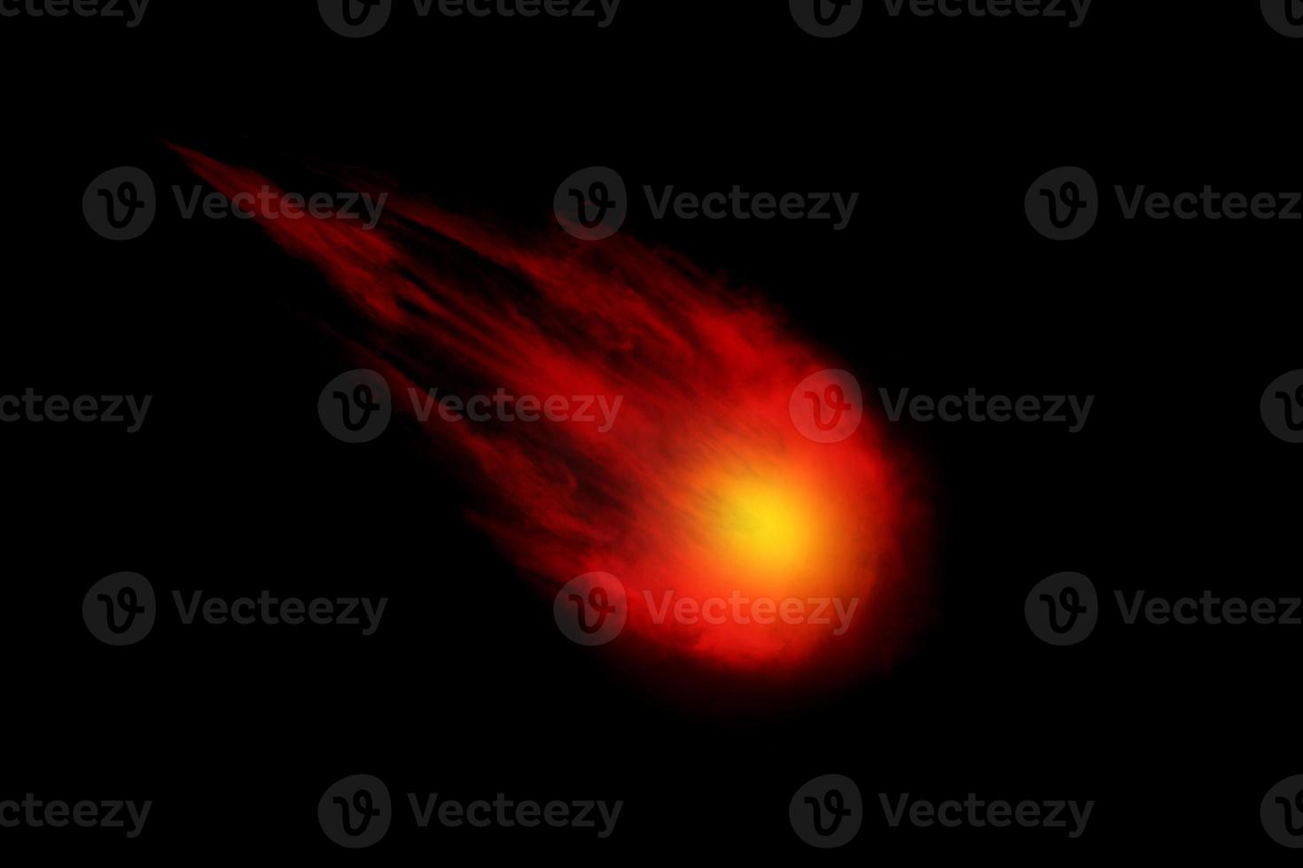 Textured Smoke,meteor shower,isolated on black background photo