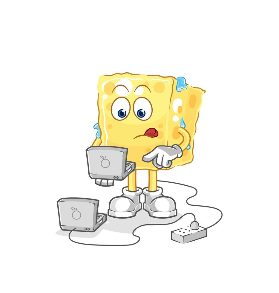 sponge character cartoon vector