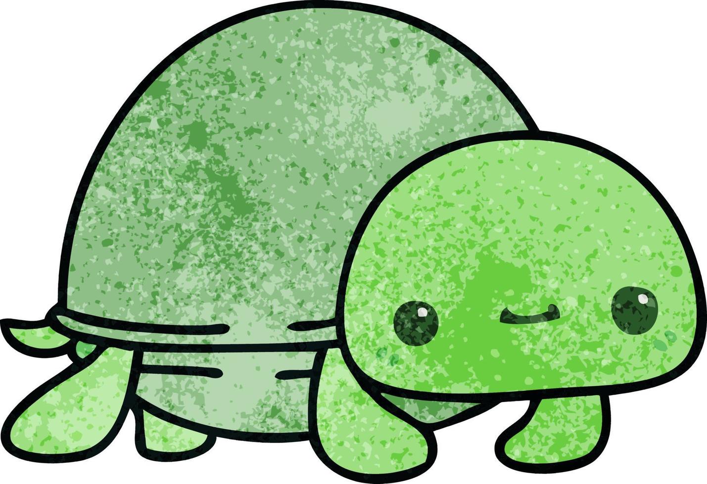 quirky hand drawn cartoon turtle vector