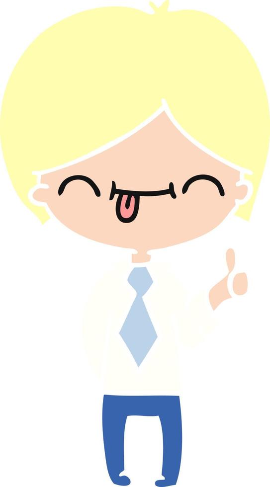 cartoon of boy with thumb up vector