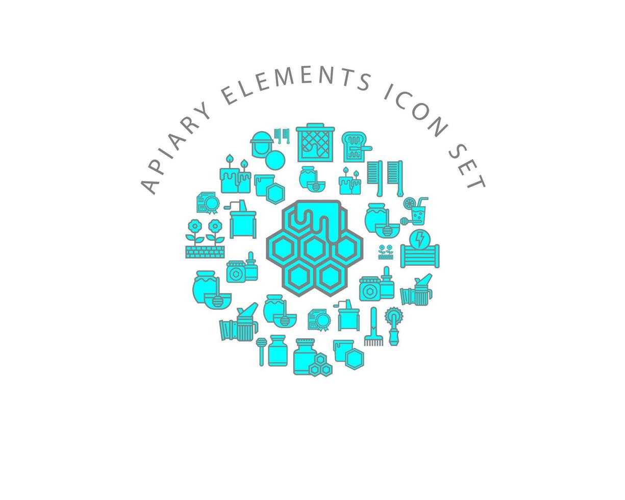 Apiary elements icon set design on white background vector