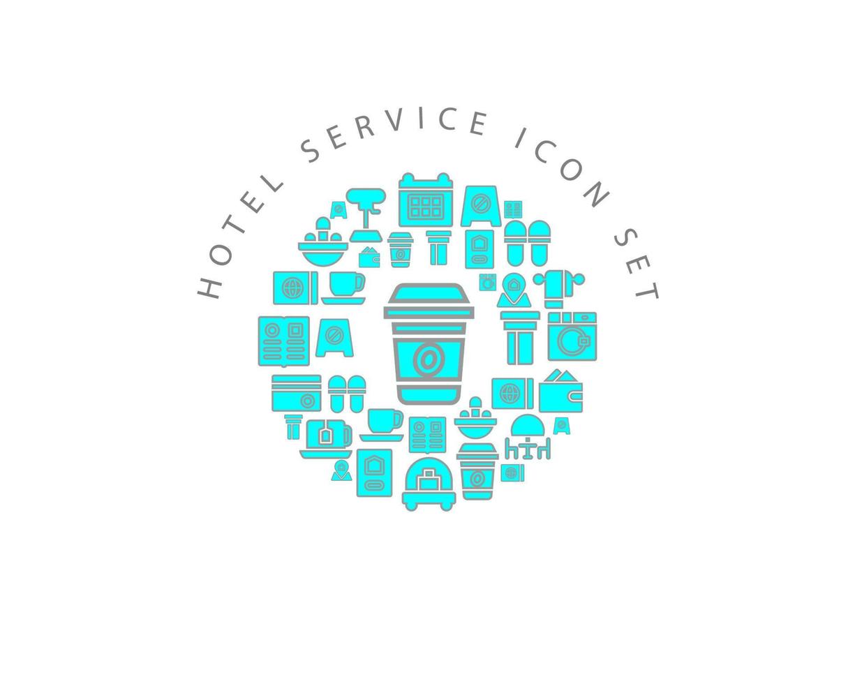 Hotel service icon set design on white background vector