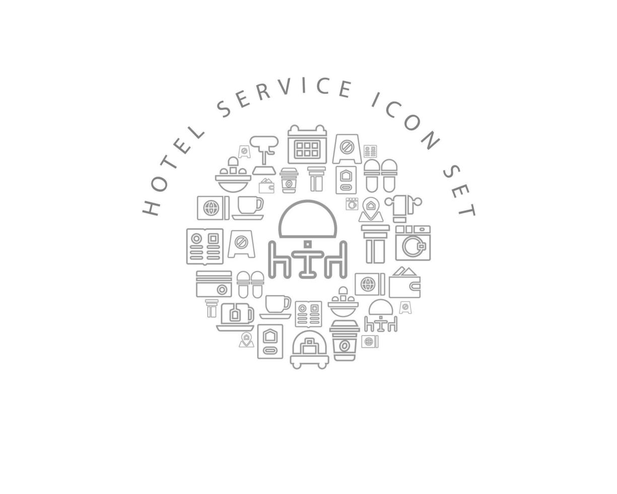 Hotel service icon set design on white background vector