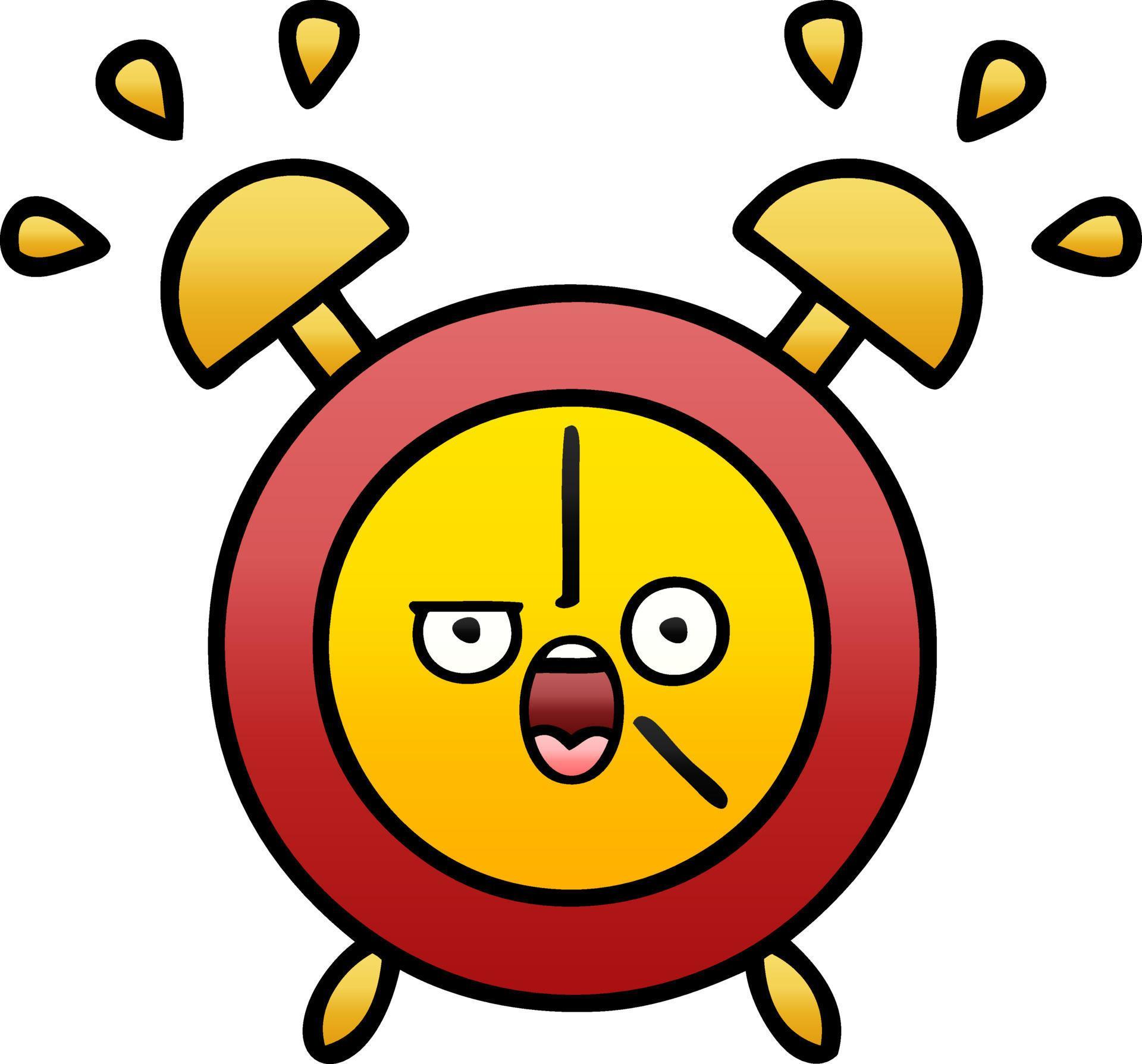 gradient shaded cartoon alarm clock 10734975 Vector Art at Vecteezy