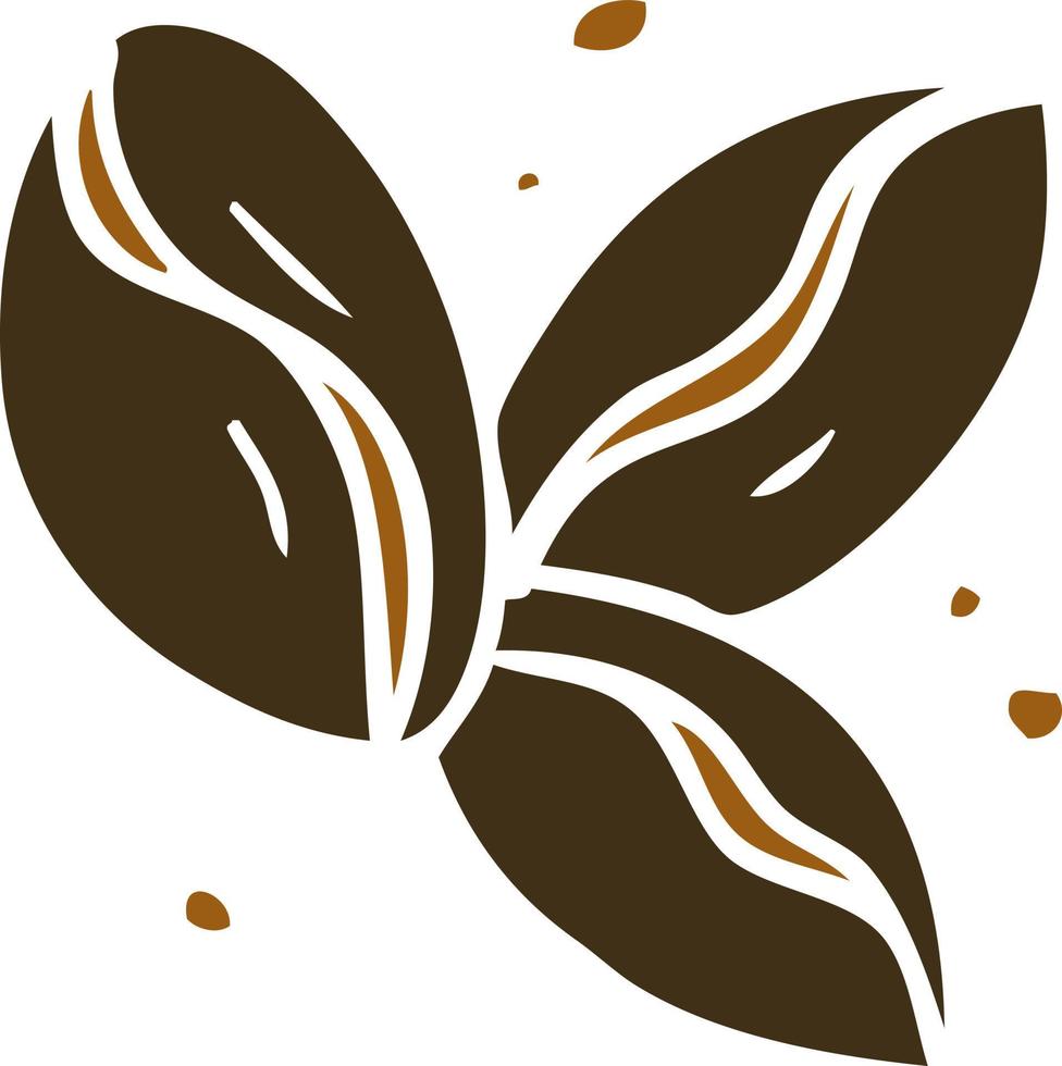 cartoon doodle of three coffee beans vector