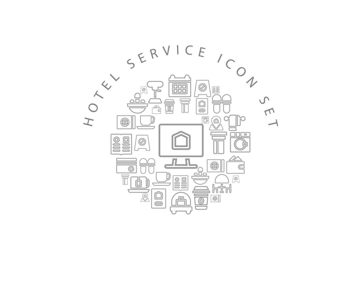 Hotel service icon set design on white background vector