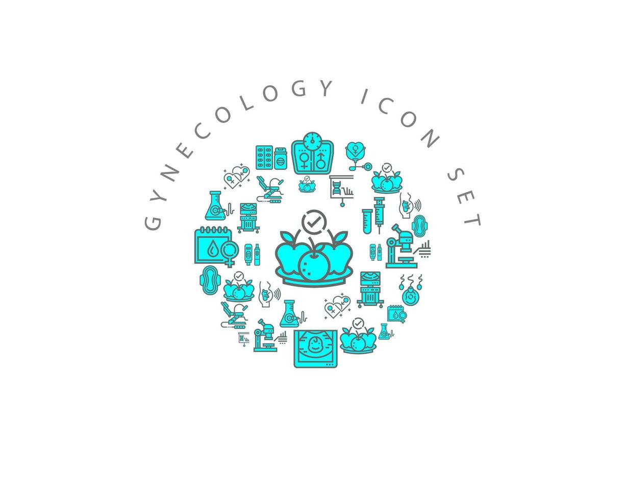 Gynecology elements icon set design on white background vector