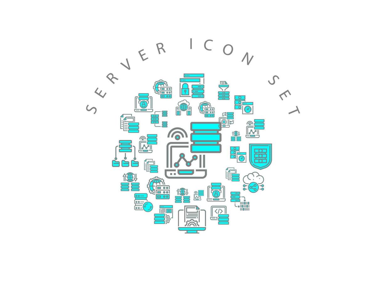 Server icon set design on white background vector