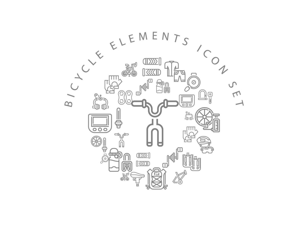 diseño de conjunto de iconos de bicicleta sobre fondo blanco. vector