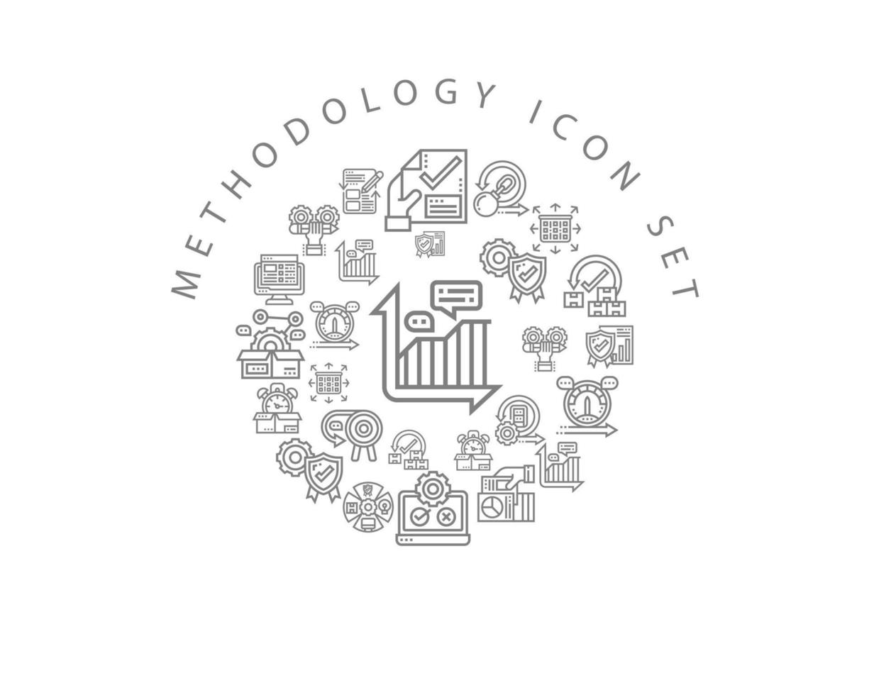 Methodology icon set design on white background. vector