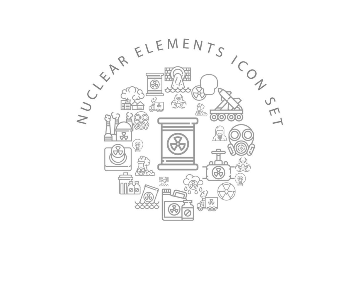 Nuclear icon set design on white background vector