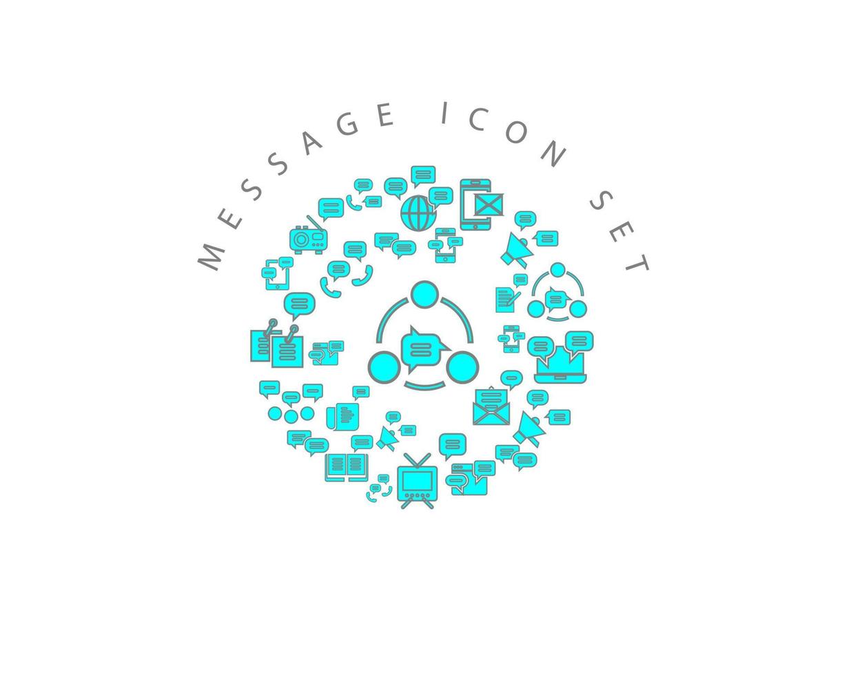 Message icon set design on white background vector