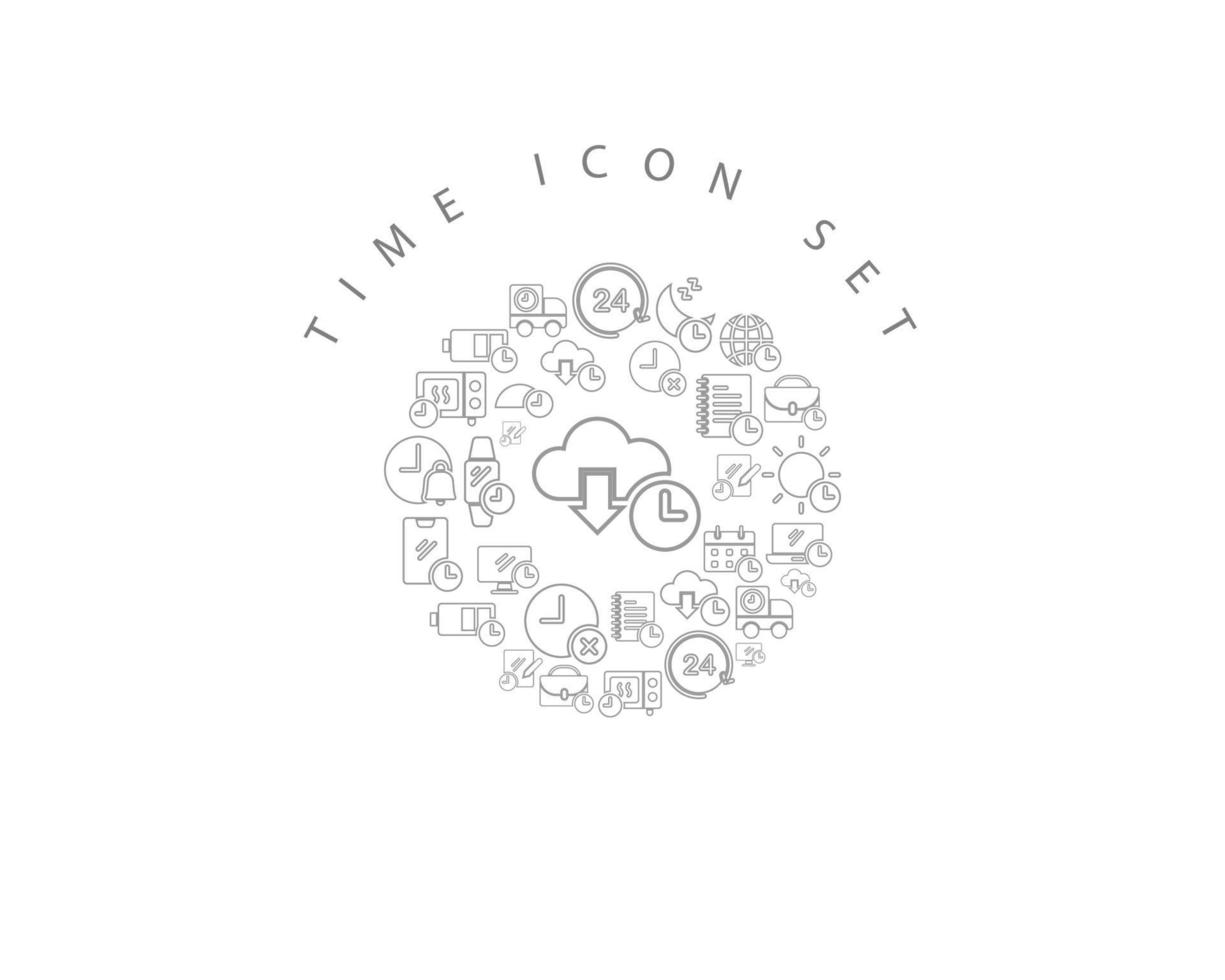 Time icon set design on white background. vector