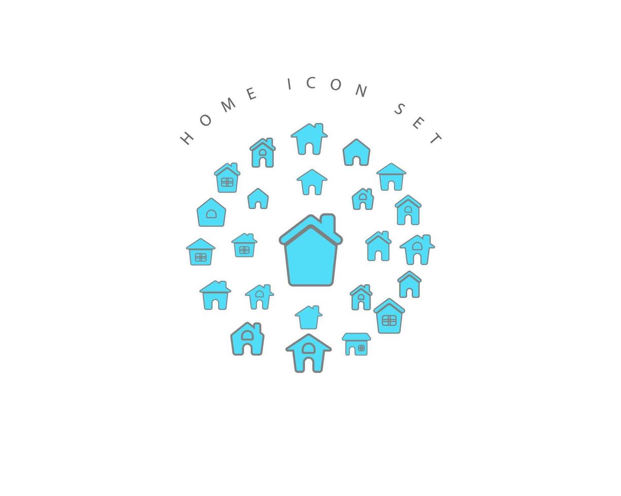 Home icon set design on white background. vector