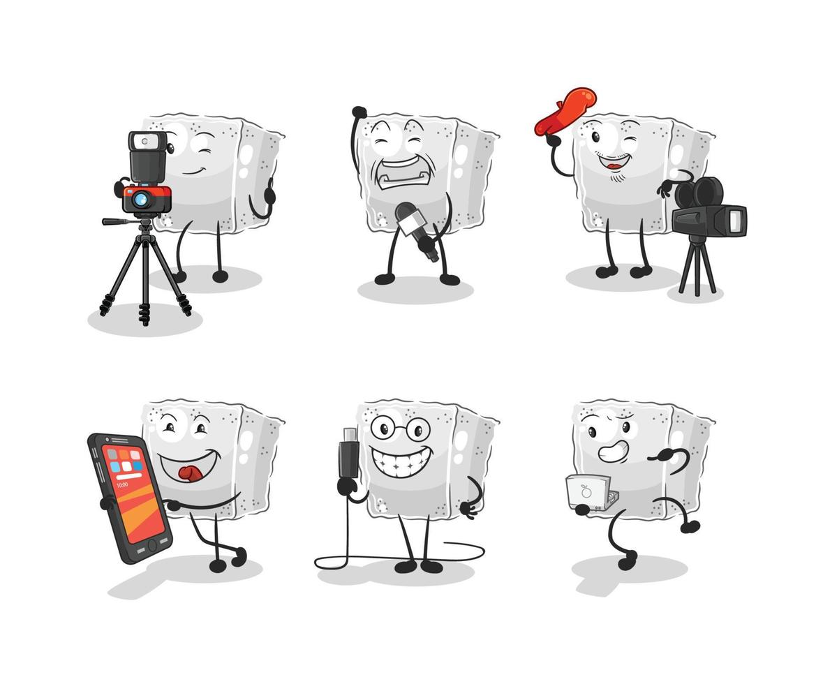 sugar cube cartoon vector