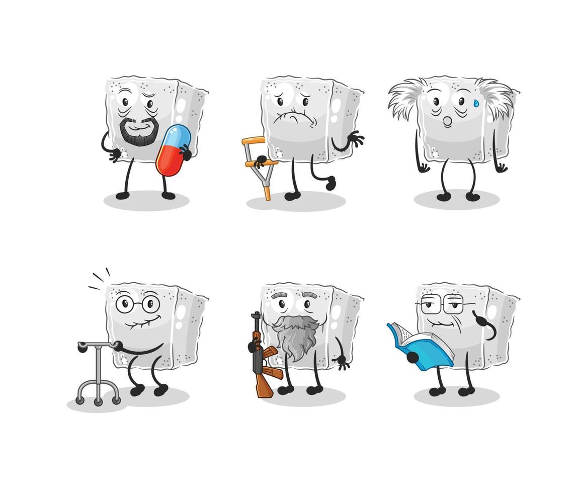 sugar cube cartoon vector