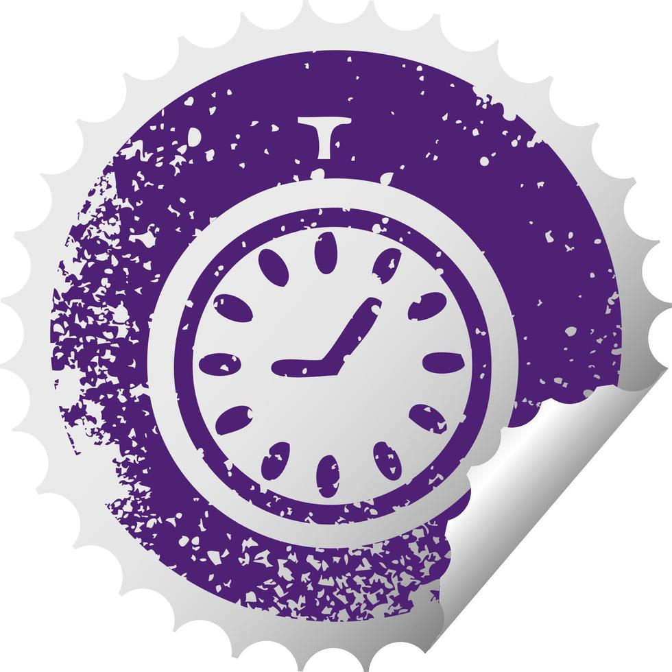 distressed circular peeling sticker symbol time stopper vector
