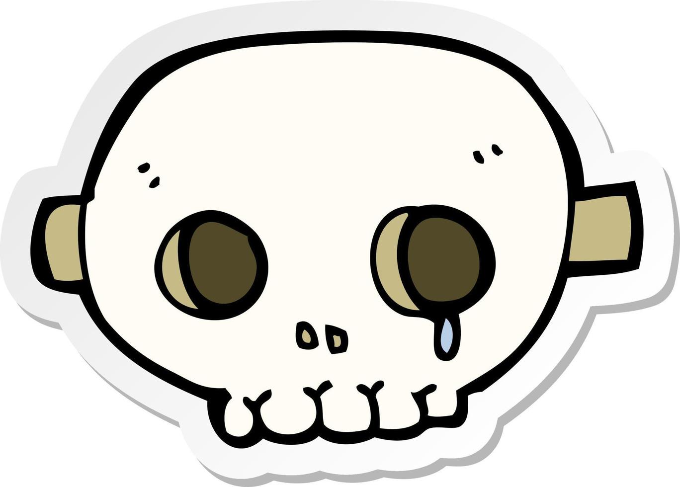 sticker of a cartoon skull mask vector