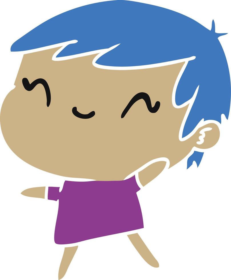 cartoon of a cute kawaii girl vector