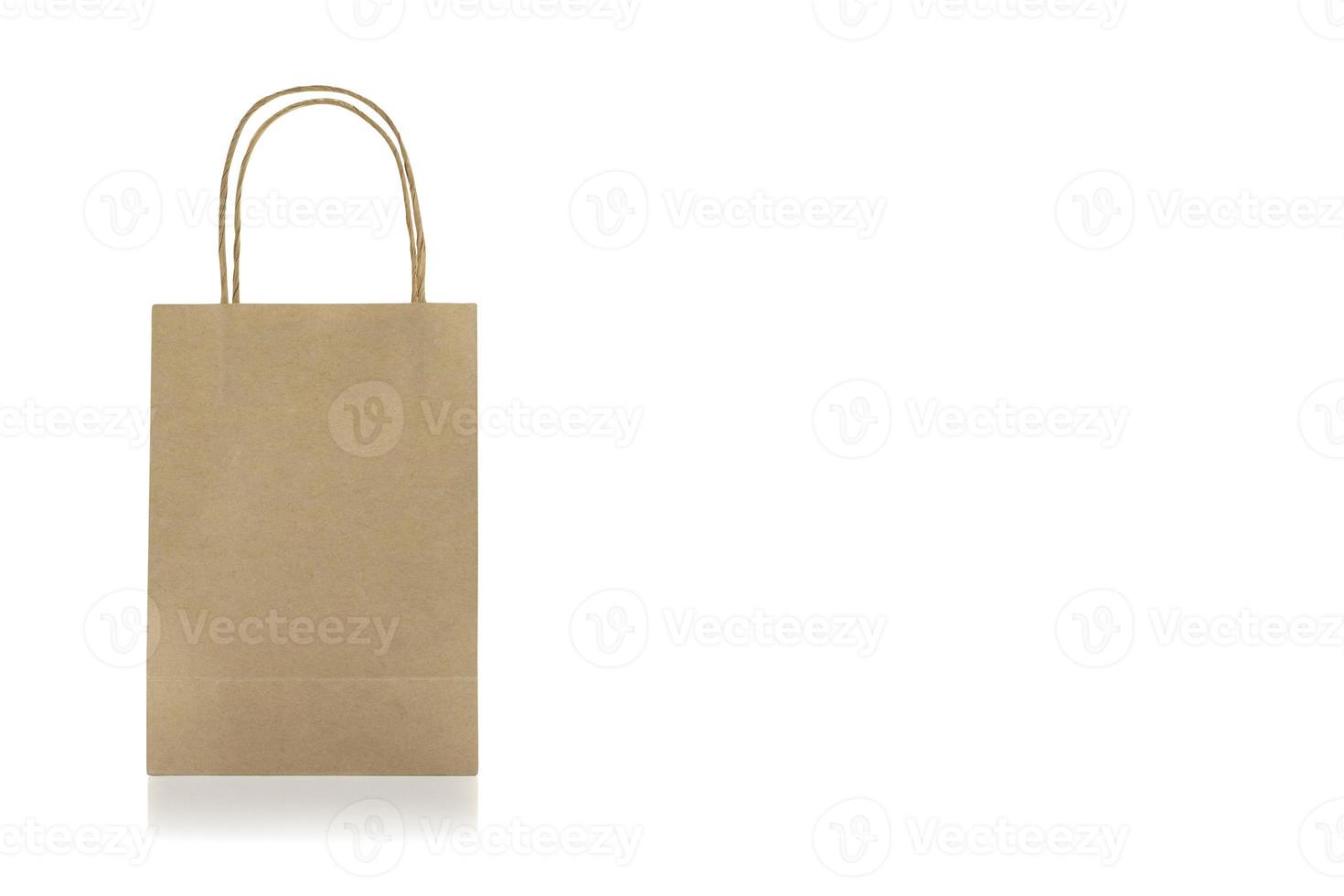 Brown paper bag on white background,clipping path photo